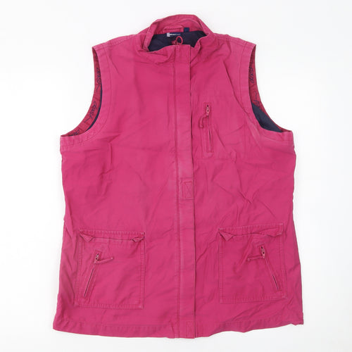 Dash Womens Pink Cotton Blend Sleeveless Zip Waistcoat Size 14