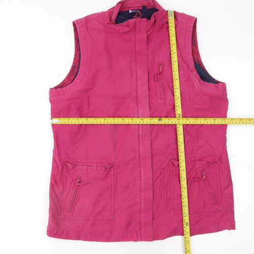 Dash Womens Pink Cotton Blend Sleeveless Zip Waistcoat Size 14