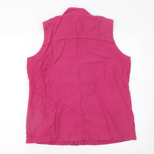 Dash Womens Pink Cotton Blend Sleeveless Zip Waistcoat Size 14