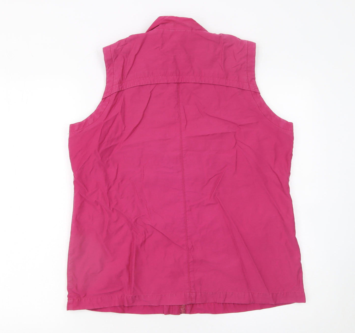 Dash Womens Pink Cotton Blend Sleeveless Zip Waistcoat Size 14