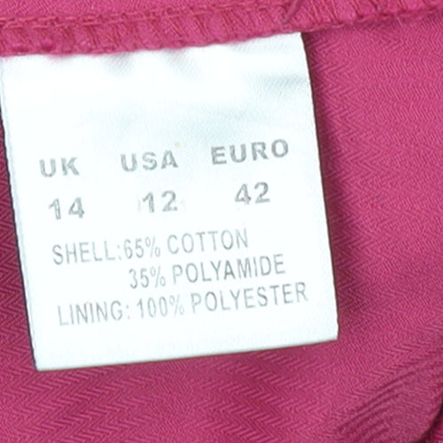 Dash Womens Pink Cotton Blend Sleeveless Zip Waistcoat Size 14