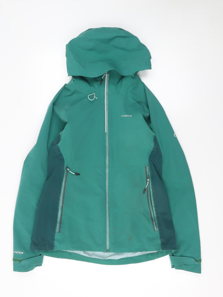 Craghoppers Women's Green Waterproof Hooded Rain Jacket Size 10