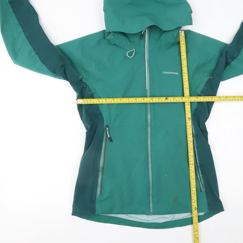 Craghoppers Women's Green Waterproof Hooded Rain Jacket Size 10