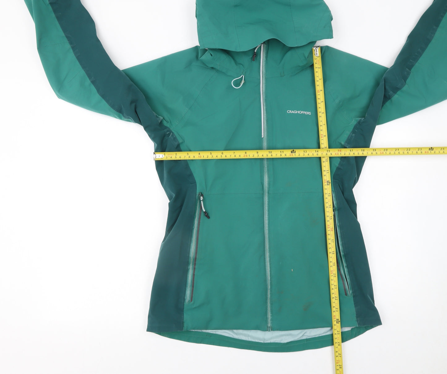 Craghoppers Women's Green Waterproof Hooded Rain Jacket Size 10