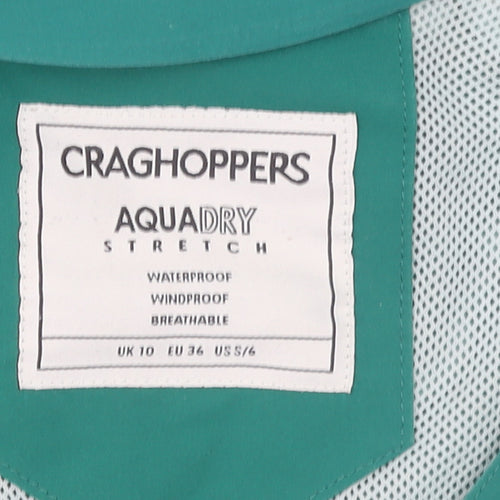 Craghoppers Women's Green Waterproof Hooded Rain Jacket Size 10