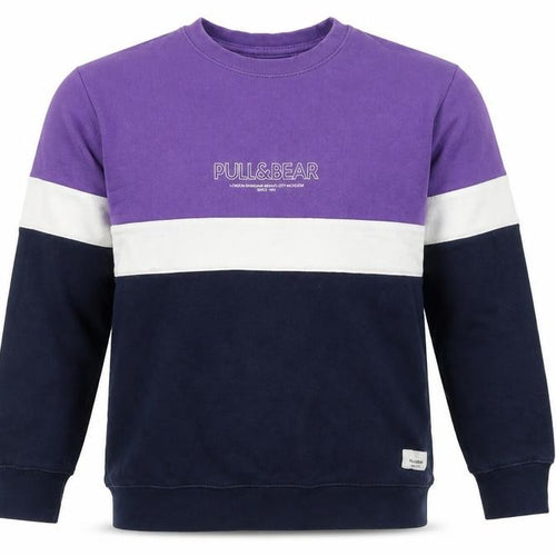 Pull&Bear Men's Purple Blue Colour Block Sweatshirt Size S Regular Fit