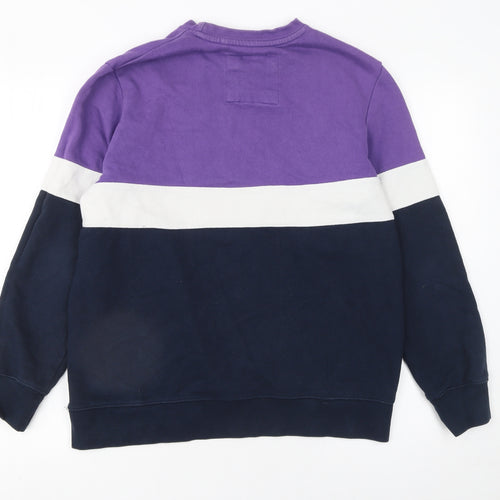 PULL&BEAR Men's Purple Blue Colour Block Sweatshirt Size S Regular Fit