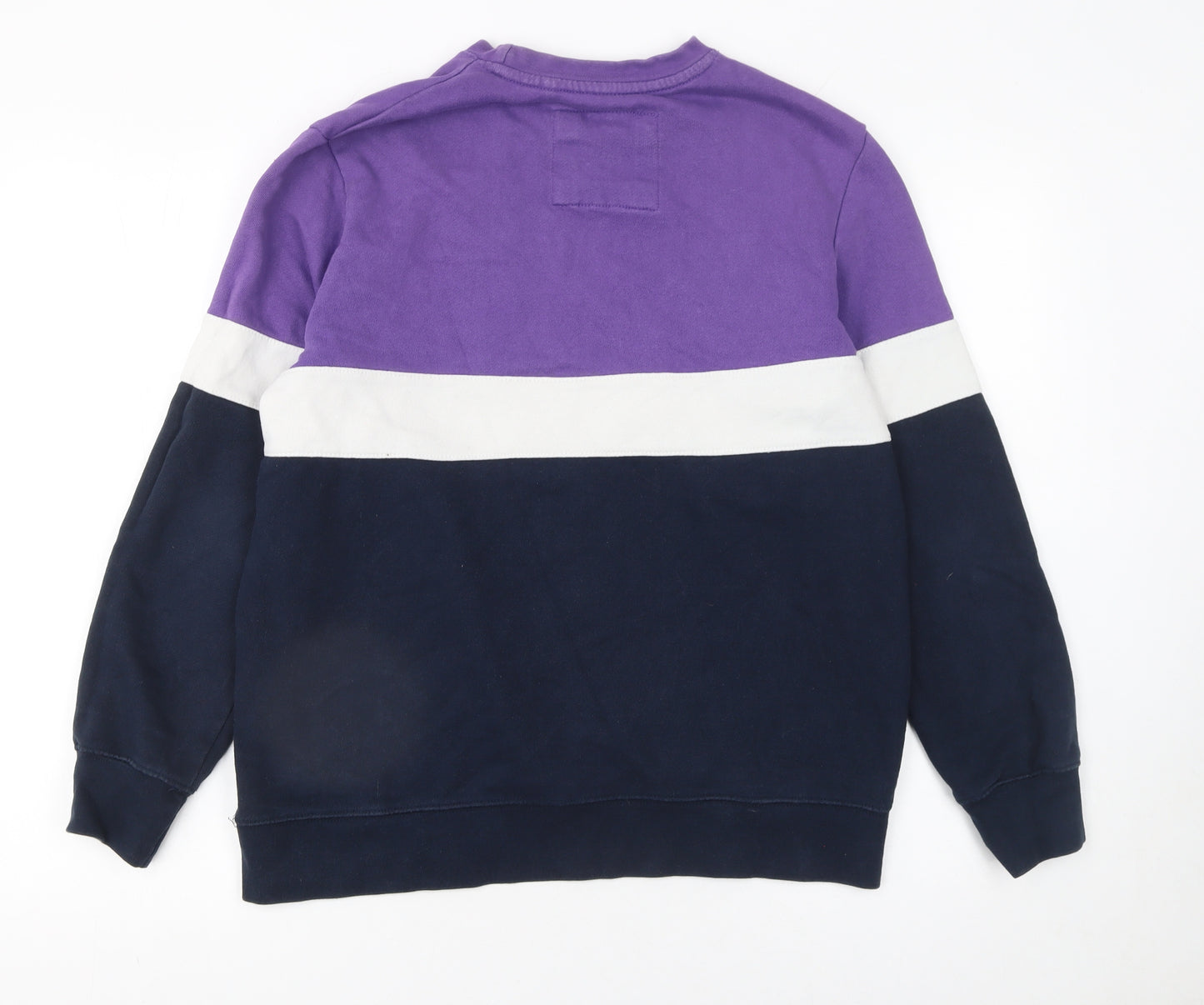 PULL&BEAR Men's Purple Blue Colour Block Sweatshirt Size S Regular Fit