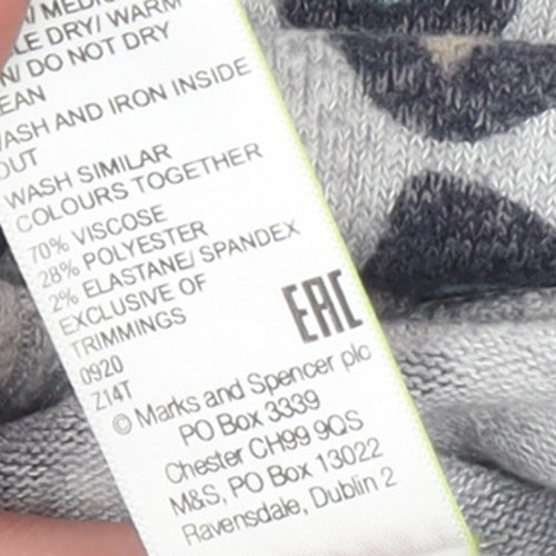 Marks and Spencer Girls Grey Animal Print Pullover Jumper 10-11 Years