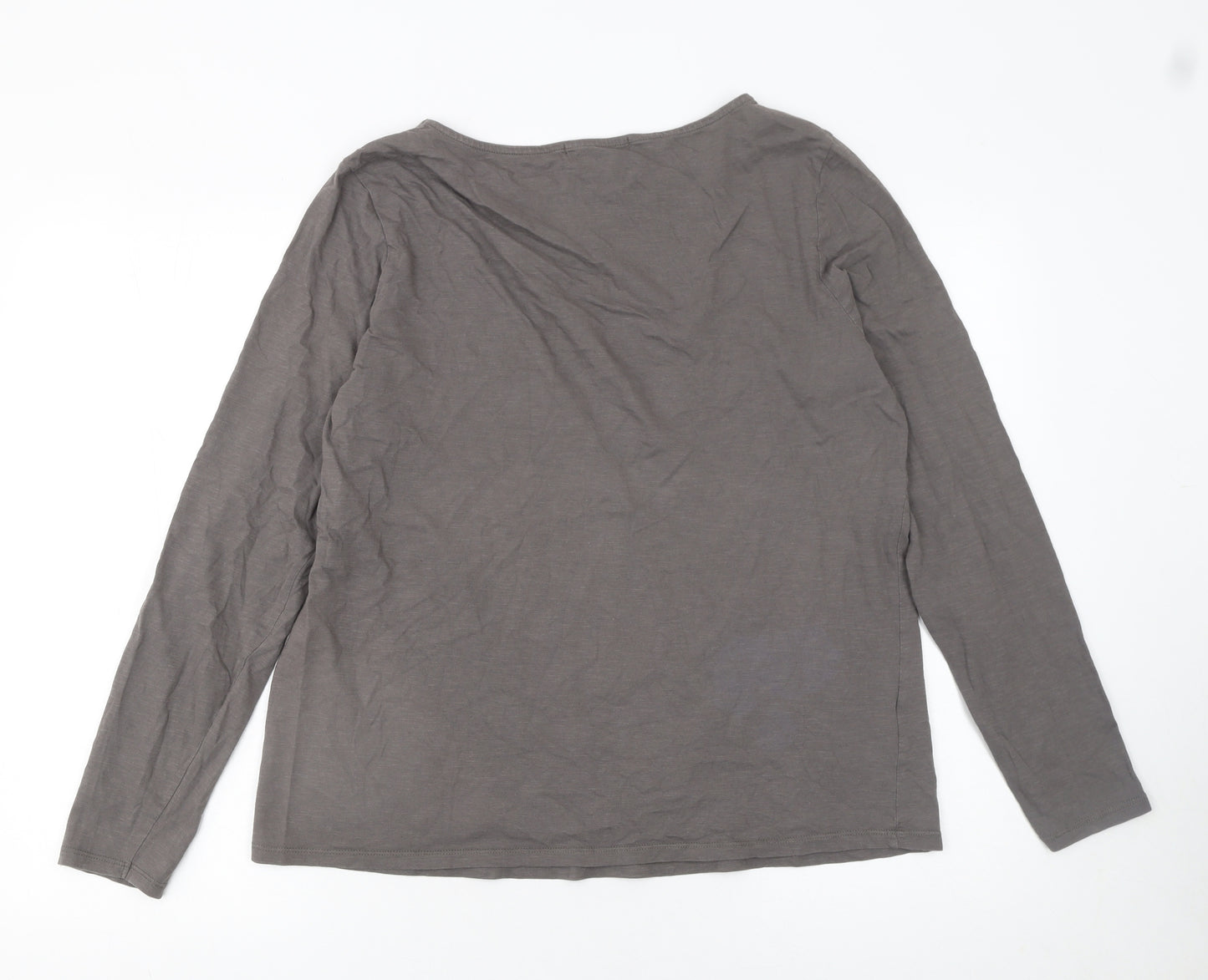 Laura Ashley Women Brown Long Sleeve Sequin Cotton Top UK 18