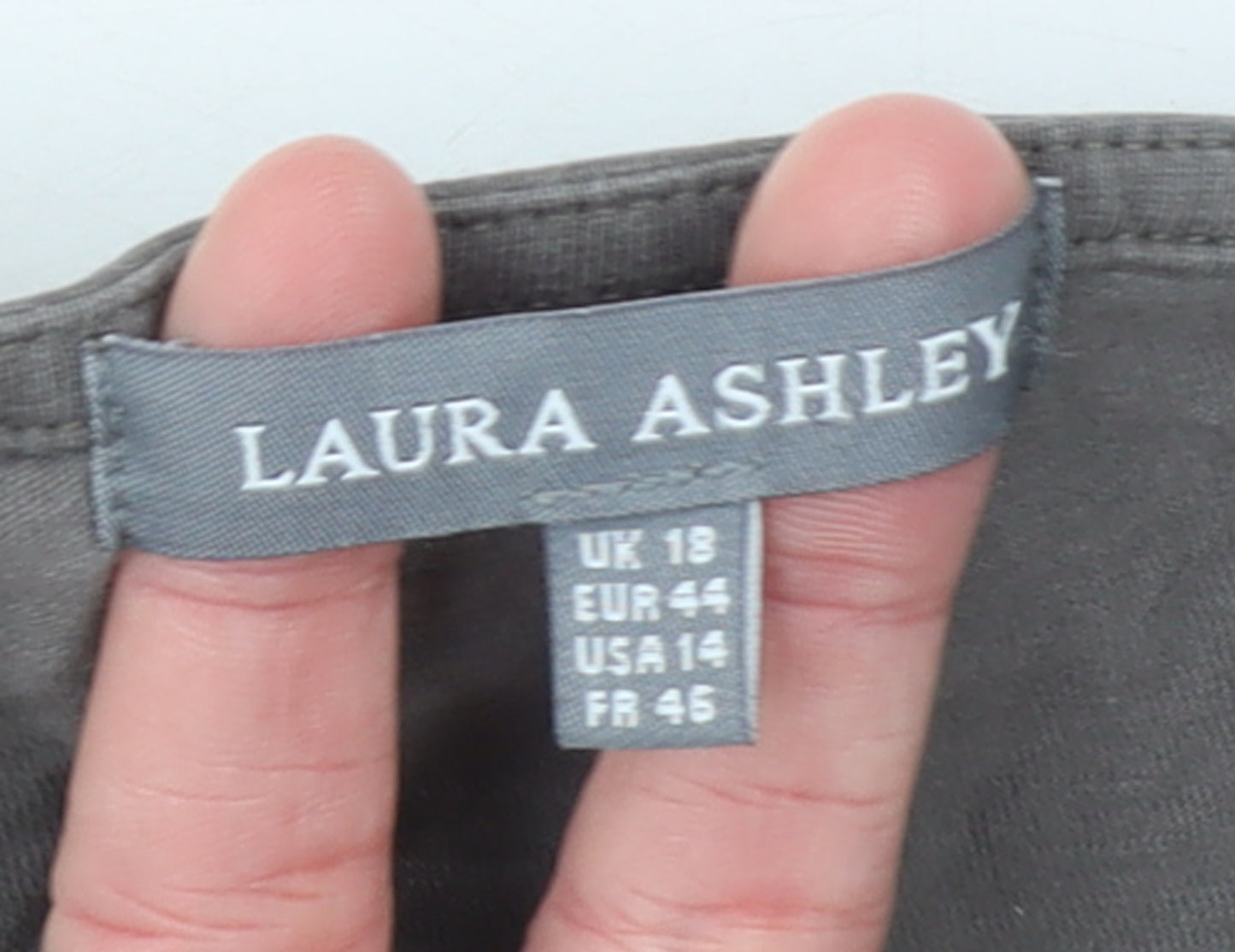 Laura Ashley Women Brown Long Sleeve Sequin Cotton Top UK 18
