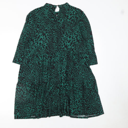 Dorothy Perkins Women’s Green Animal Print Shift Dress Size 14