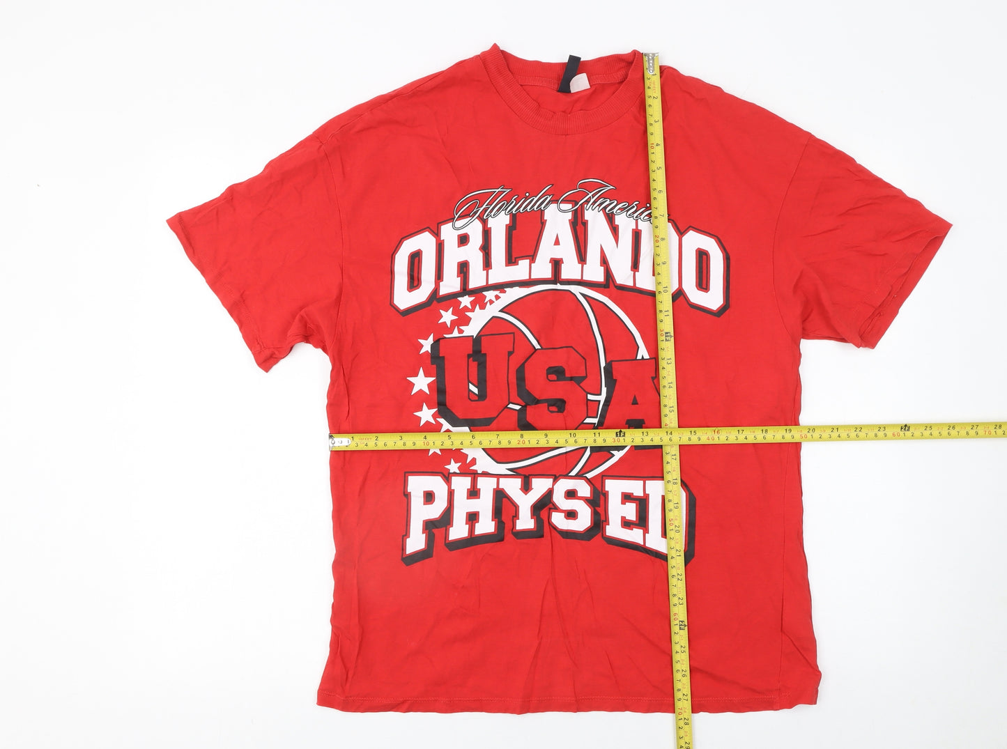 H&M Divided Women's Red USA Orlando Phys Ed Graphic T-Shirt XS