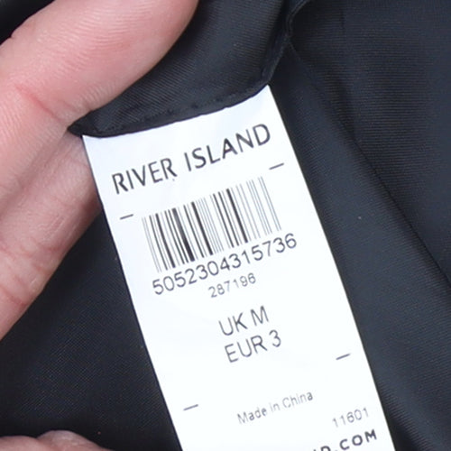 River Island Men's Beige Bomber Jacket M Cotton Nylon Full Zip