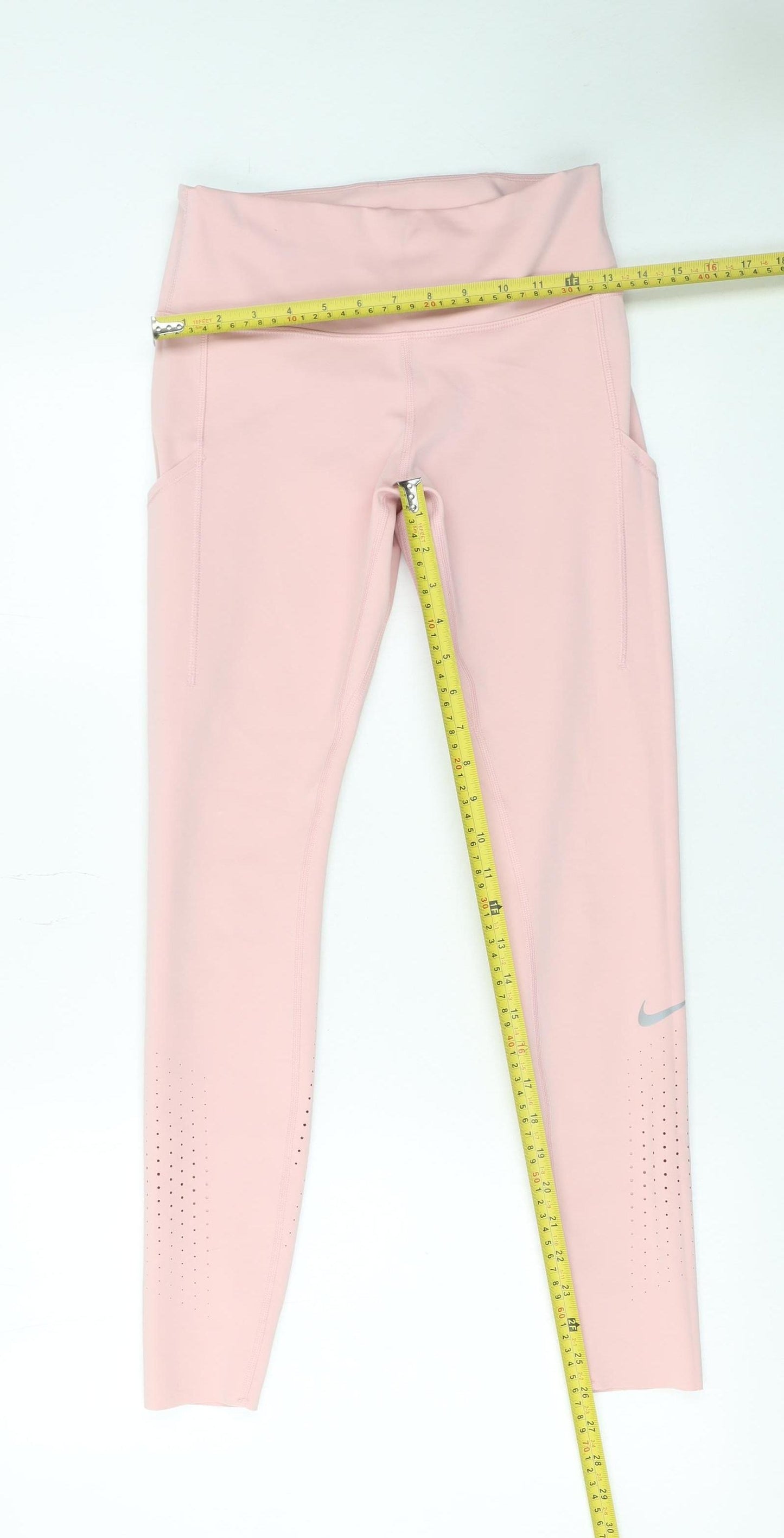 Nike Womens Pink Dri-FIT Leggings M Sports Stretch Trousers