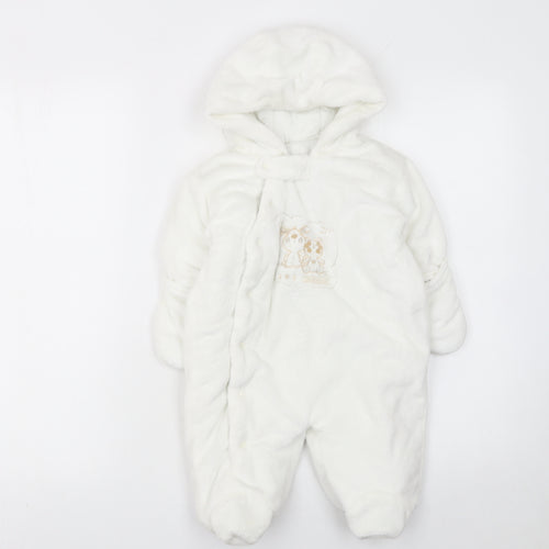St Bernard Unisex Baby Ivory Fleece Hooded Coverall 6-9 Months
