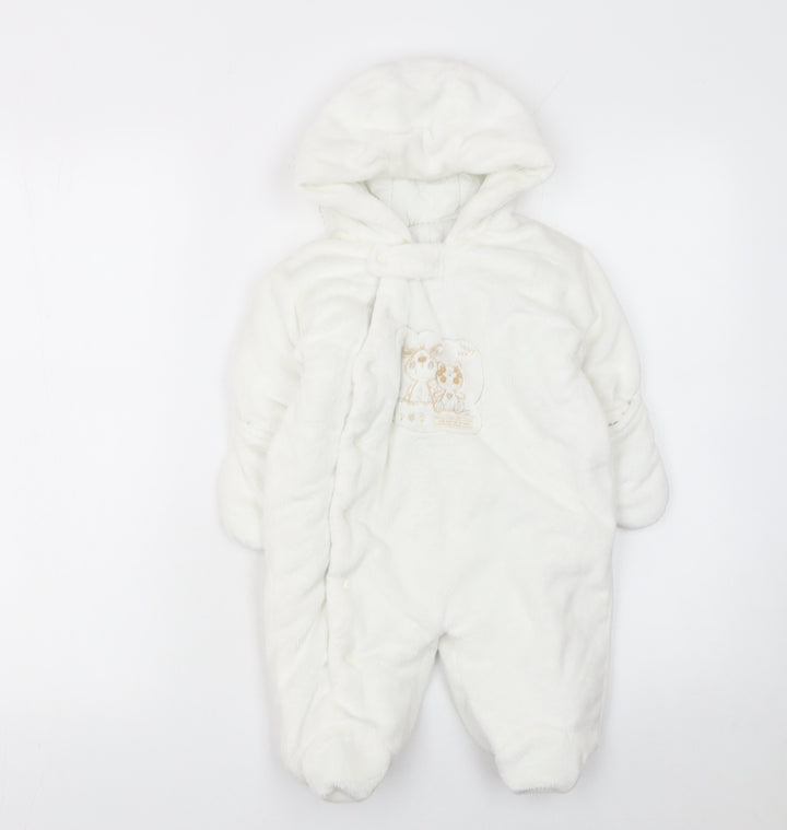 St Bernard Unisex Baby Ivory Fleece Hooded Coverall 6-9 Months
