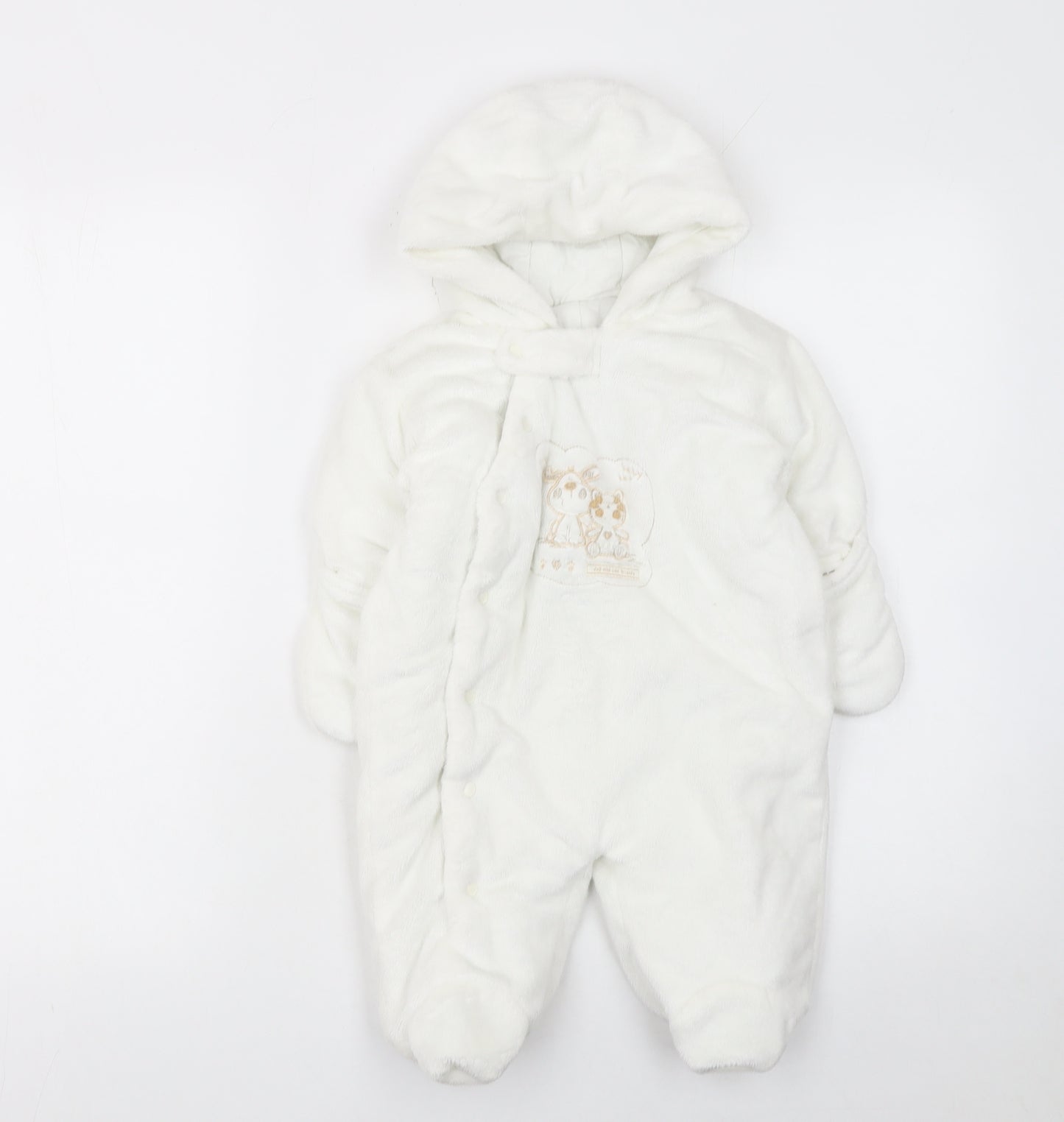 St Bernard Unisex Baby Ivory Fleece Hooded Coverall 6-9 Months