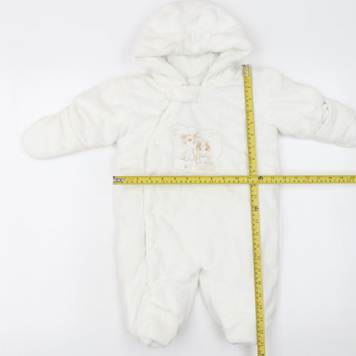 St Bernard Unisex Baby Ivory Fleece Hooded Coverall 6-9 Months
