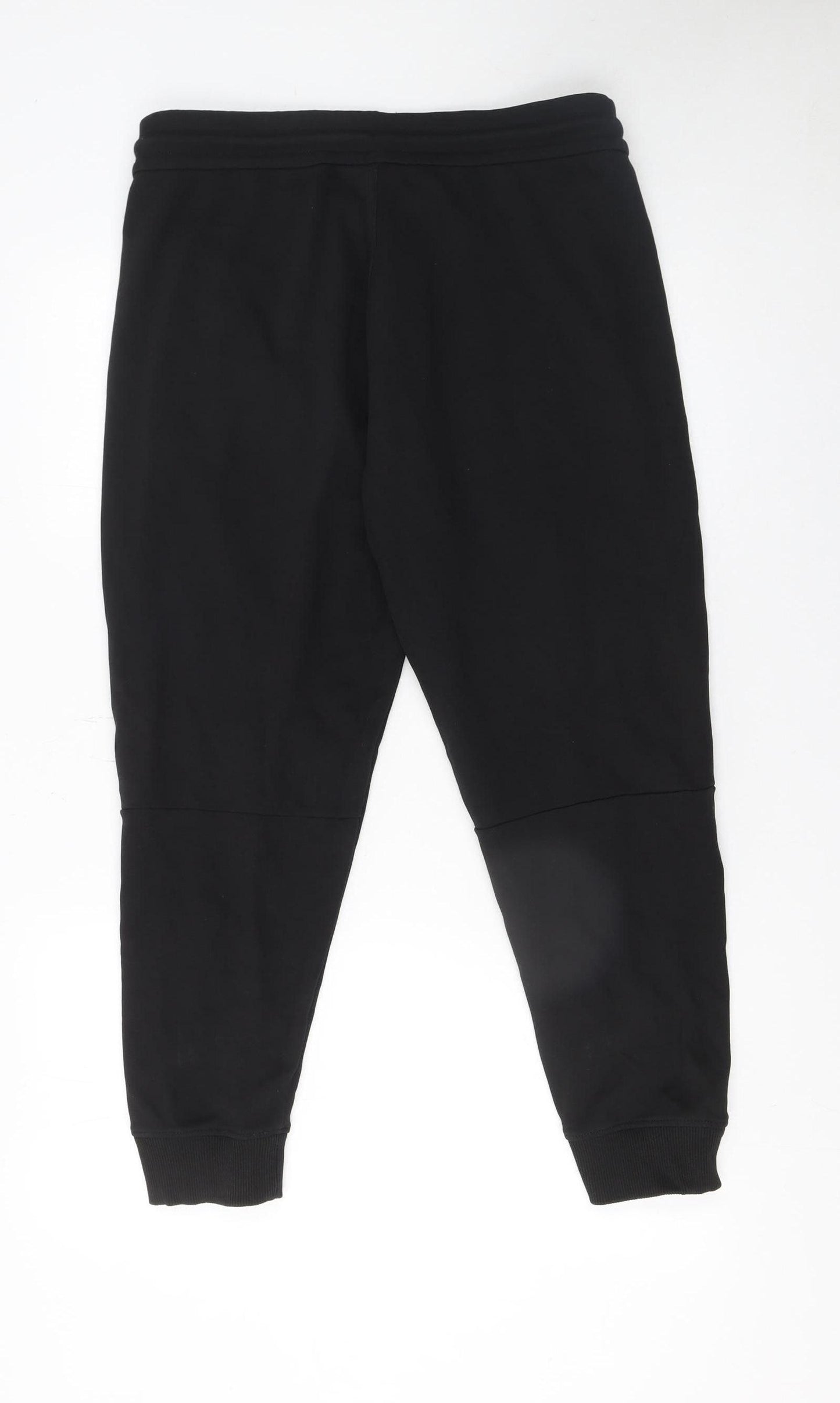 Calvin Klein Men Black Jogger Trousers M Cotton Blend Tapered Fit