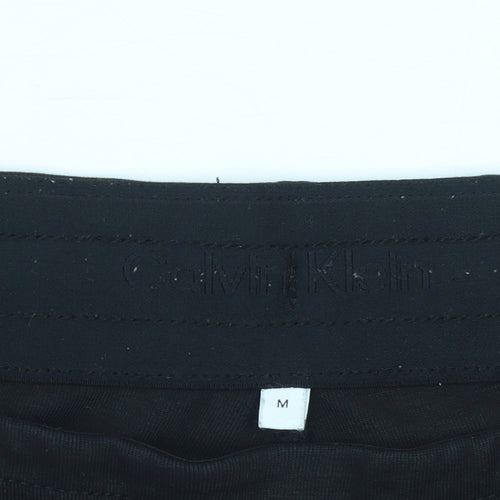 Calvin Klein Men Black Jogger Trousers M Cotton Blend Tapered Fit