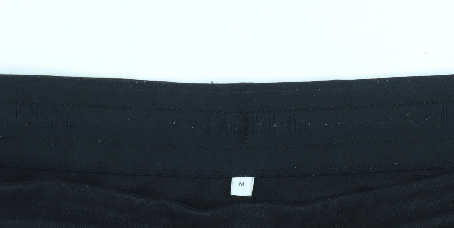 Calvin Klein Men Black Jogger Trousers M Cotton Blend Tapered Fit