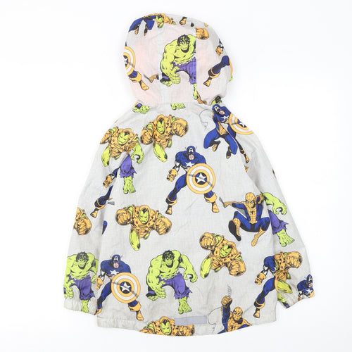 Marvel Boys Multicoloured 6-7 Years Hooded Rain Coat Jacket with Superhero Print