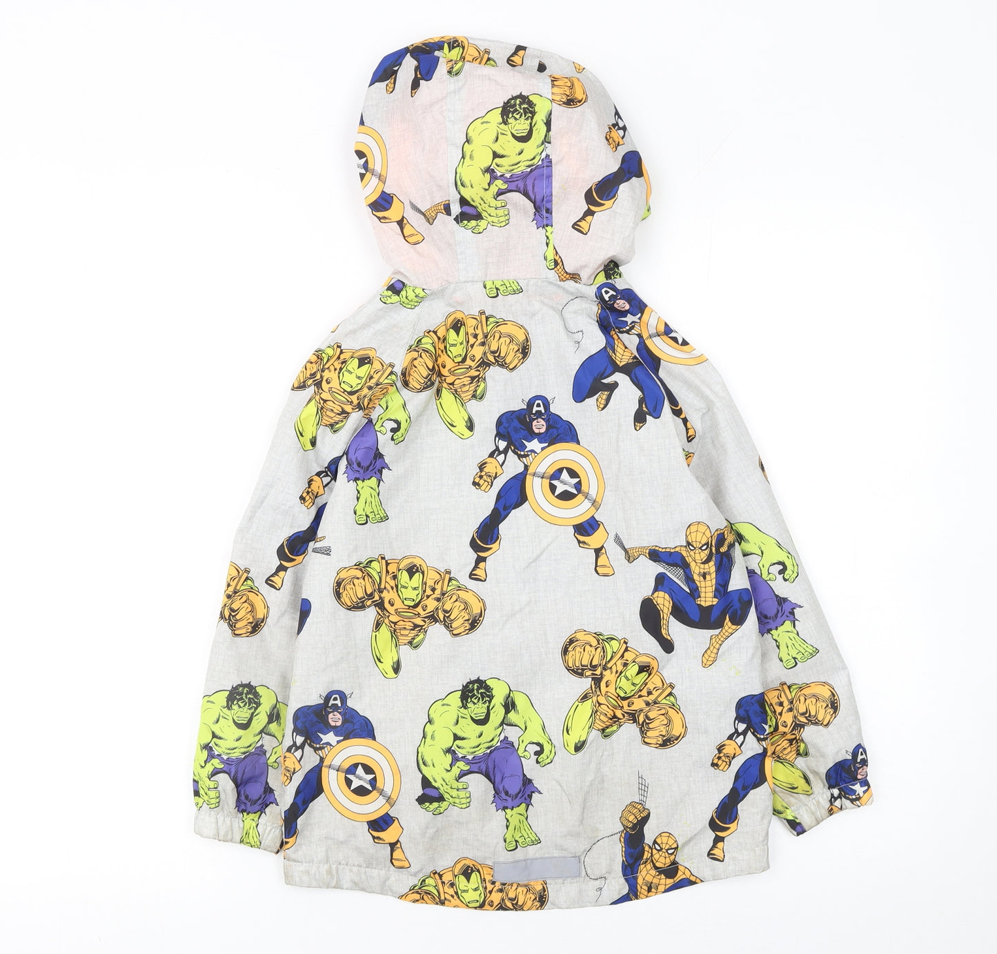 Marvel Boys Multicoloured 6-7 Years Hooded Rain Coat Jacket with Superhero Print