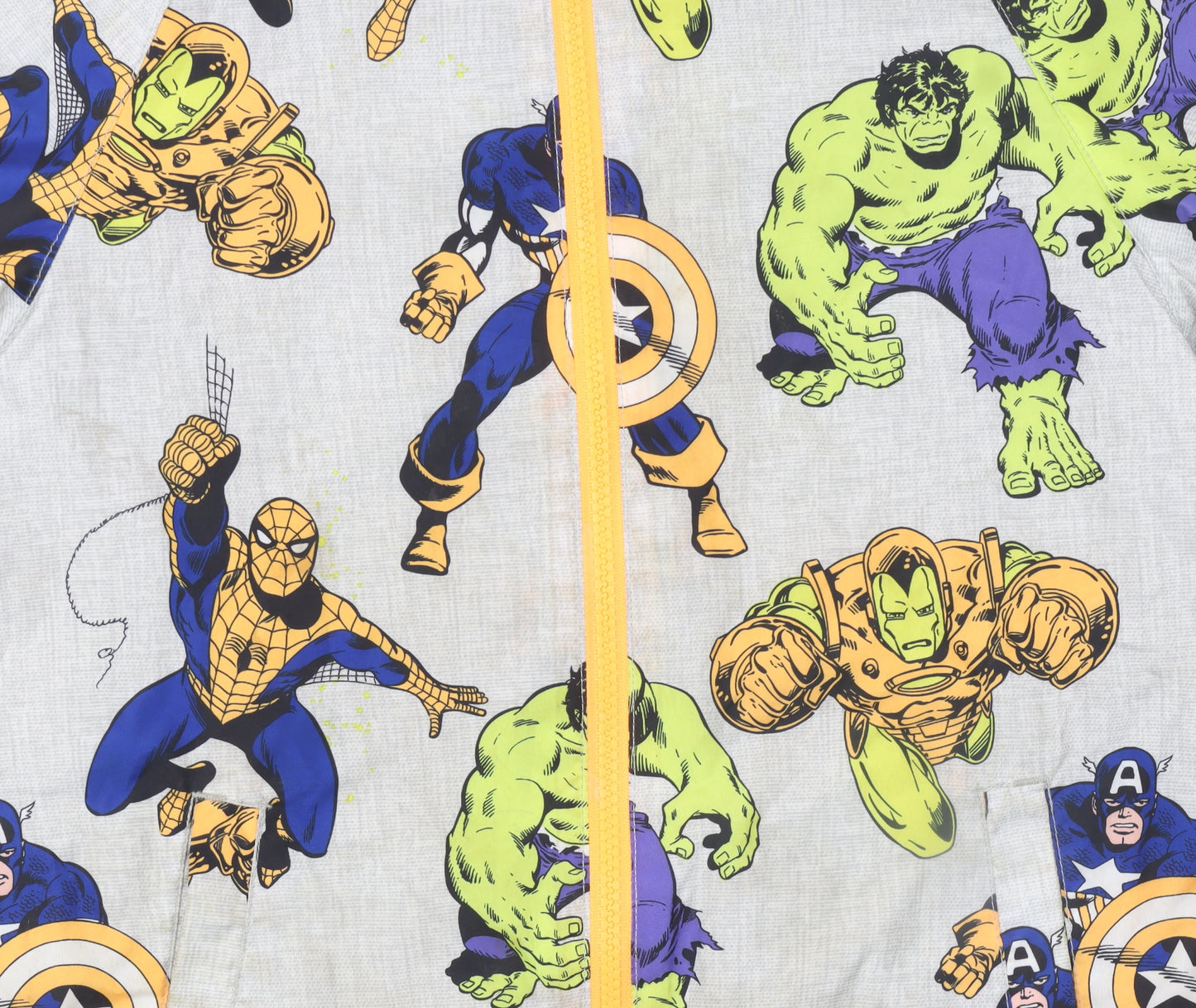 Marvel Boys Multicoloured 6-7 Years Hooded Rain Coat Jacket with Superhero Print