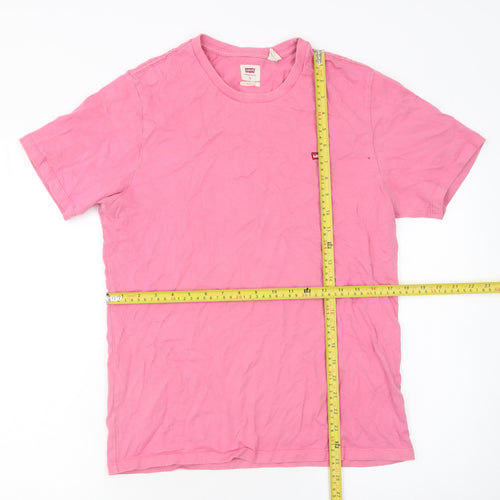 Levi's Men's Pink Cotton Crew Neck Standard Fit T-Shirt Size S