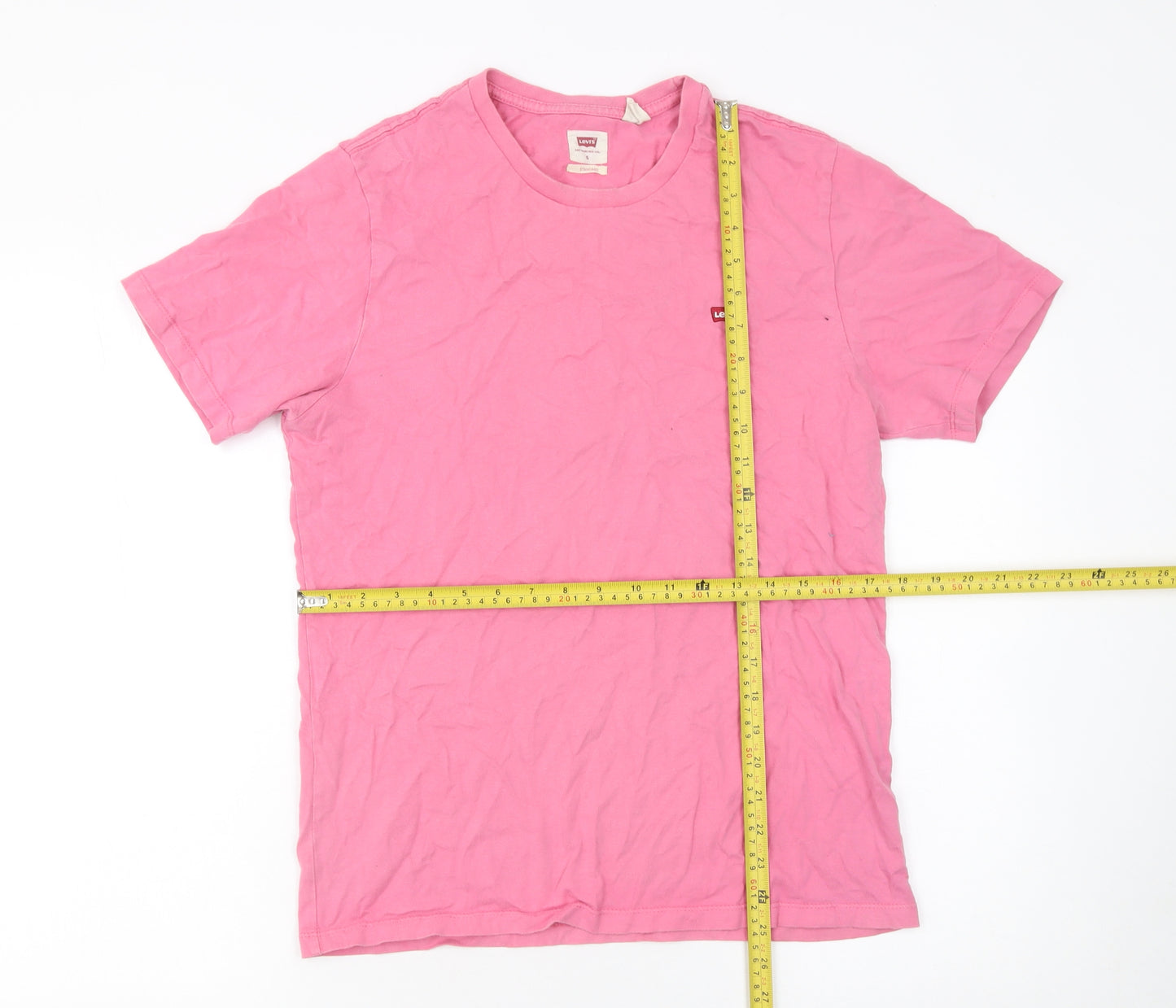 Levi's Men's Pink Cotton Crew Neck Standard Fit T-Shirt Size S