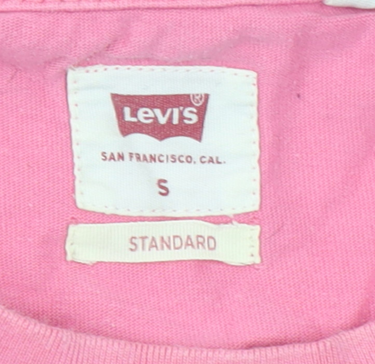 Levi's Men's Pink Cotton Crew Neck Standard Fit T-Shirt Size S