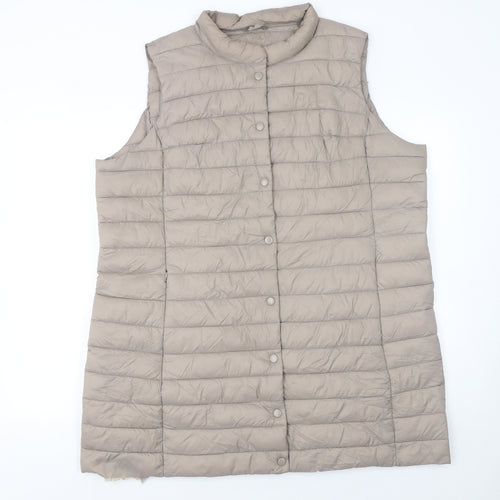 By Malene Birger Women's Beige Long Puffer Waistcoat Size 20