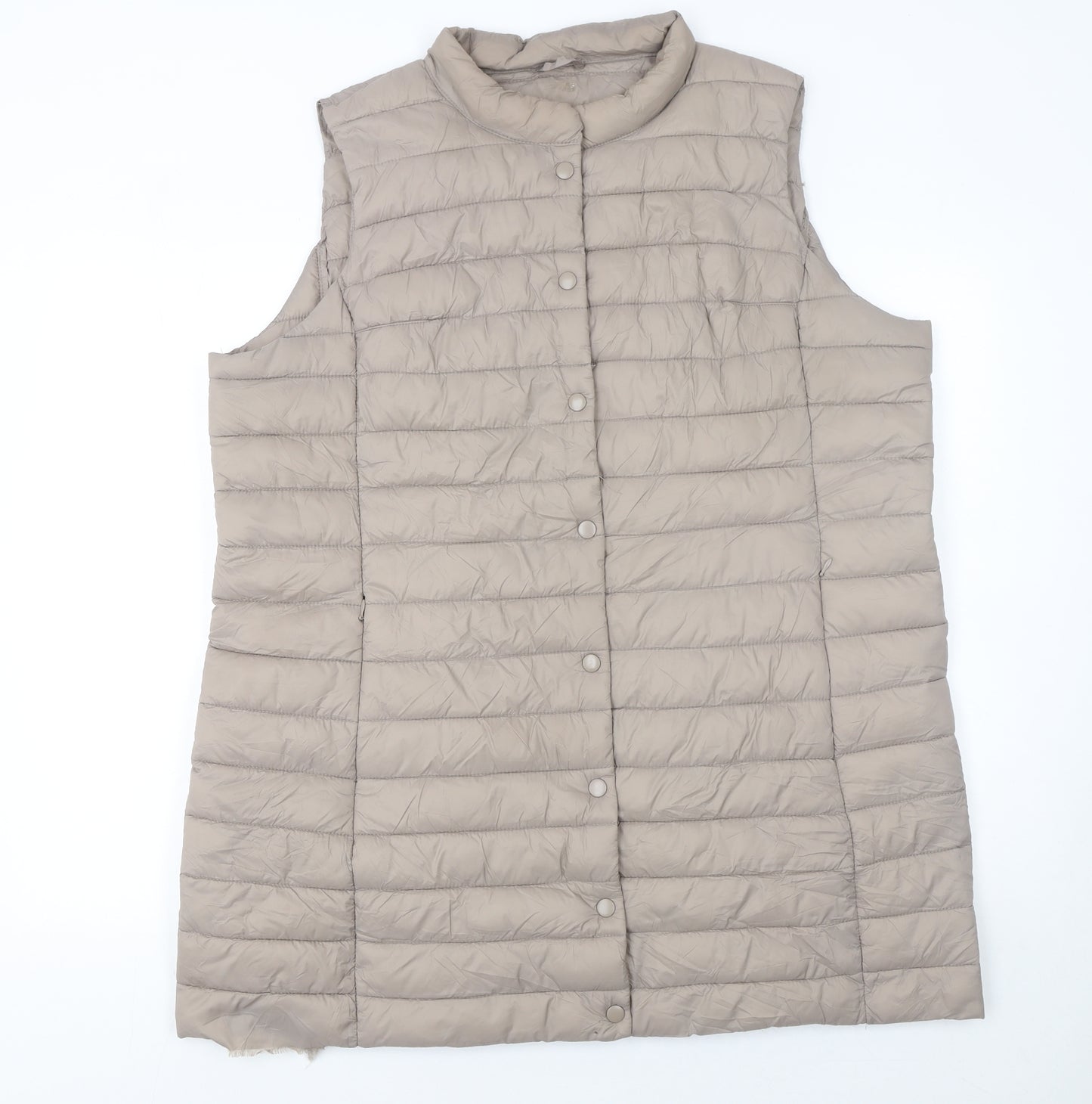 By Malene Birger Women's Beige Long Puffer Waistcoat Size 20