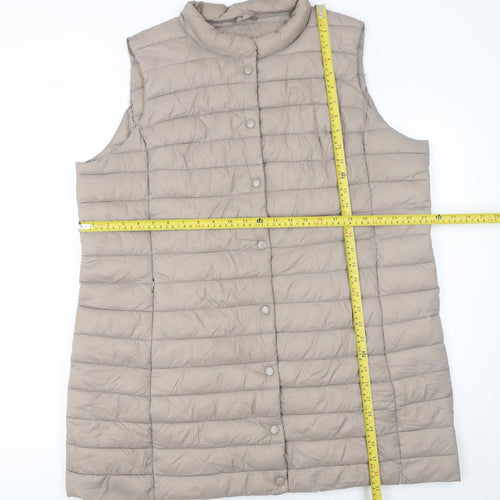 By Malene Birger Women's Beige Long Puffer Waistcoat Size 20