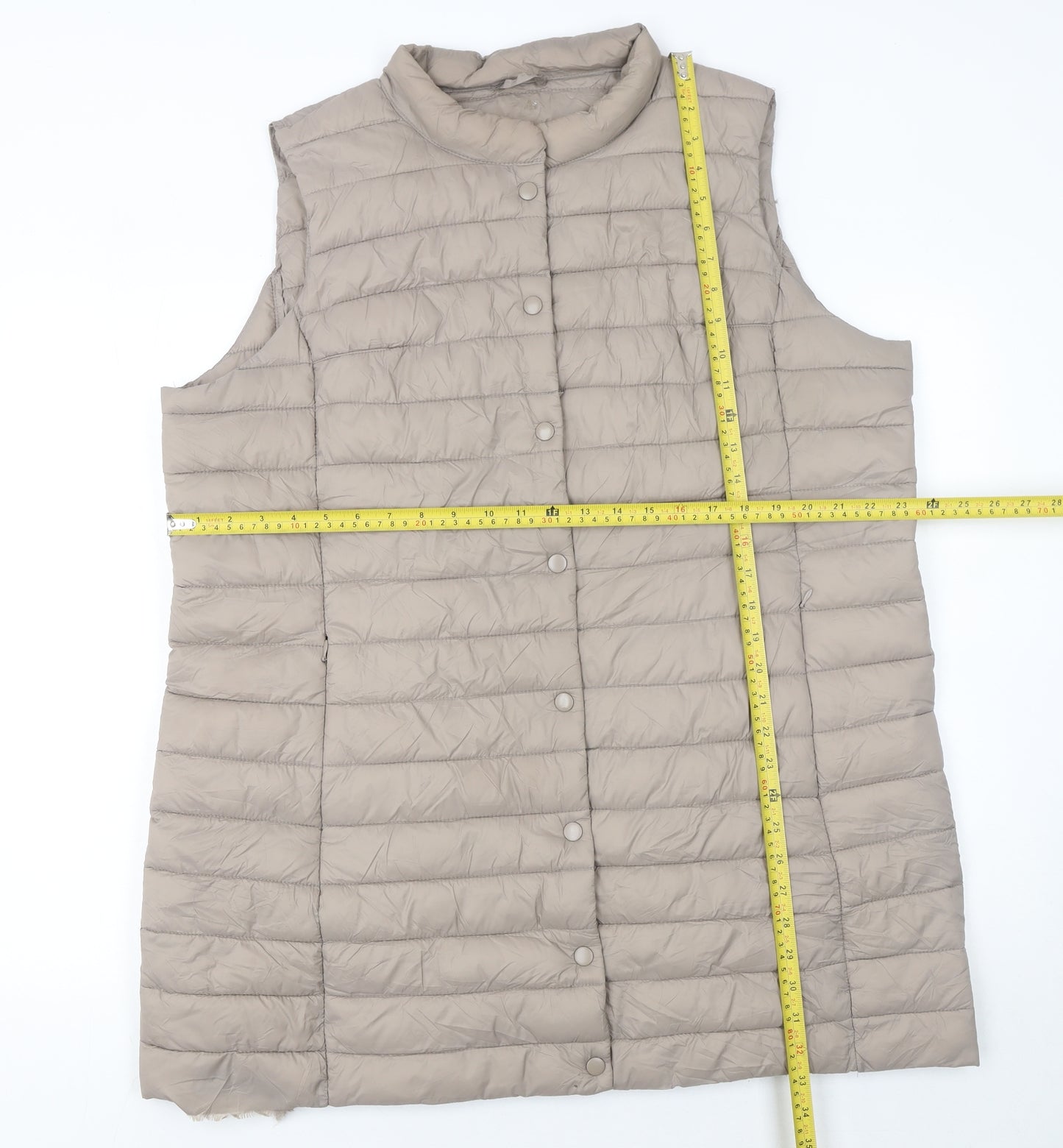By Malene Birger Women's Beige Long Puffer Waistcoat Size 20