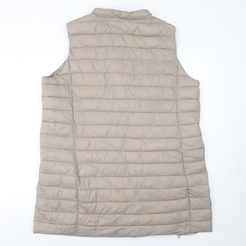 By Malene Birger Women's Beige Long Puffer Waistcoat Size 20