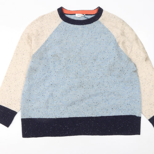 White Stuff Women’s Blue Wool Raglan Jumper Size 20