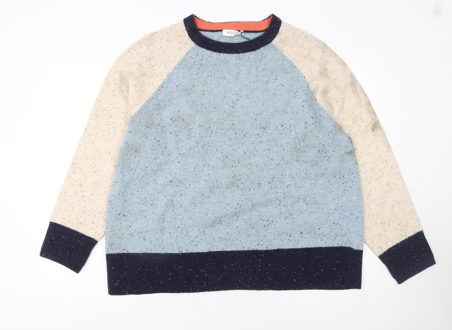 White Stuff Women’s Blue Wool Raglan Jumper Size 20