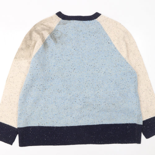 White Stuff Women’s Blue Wool Raglan Jumper Size 20