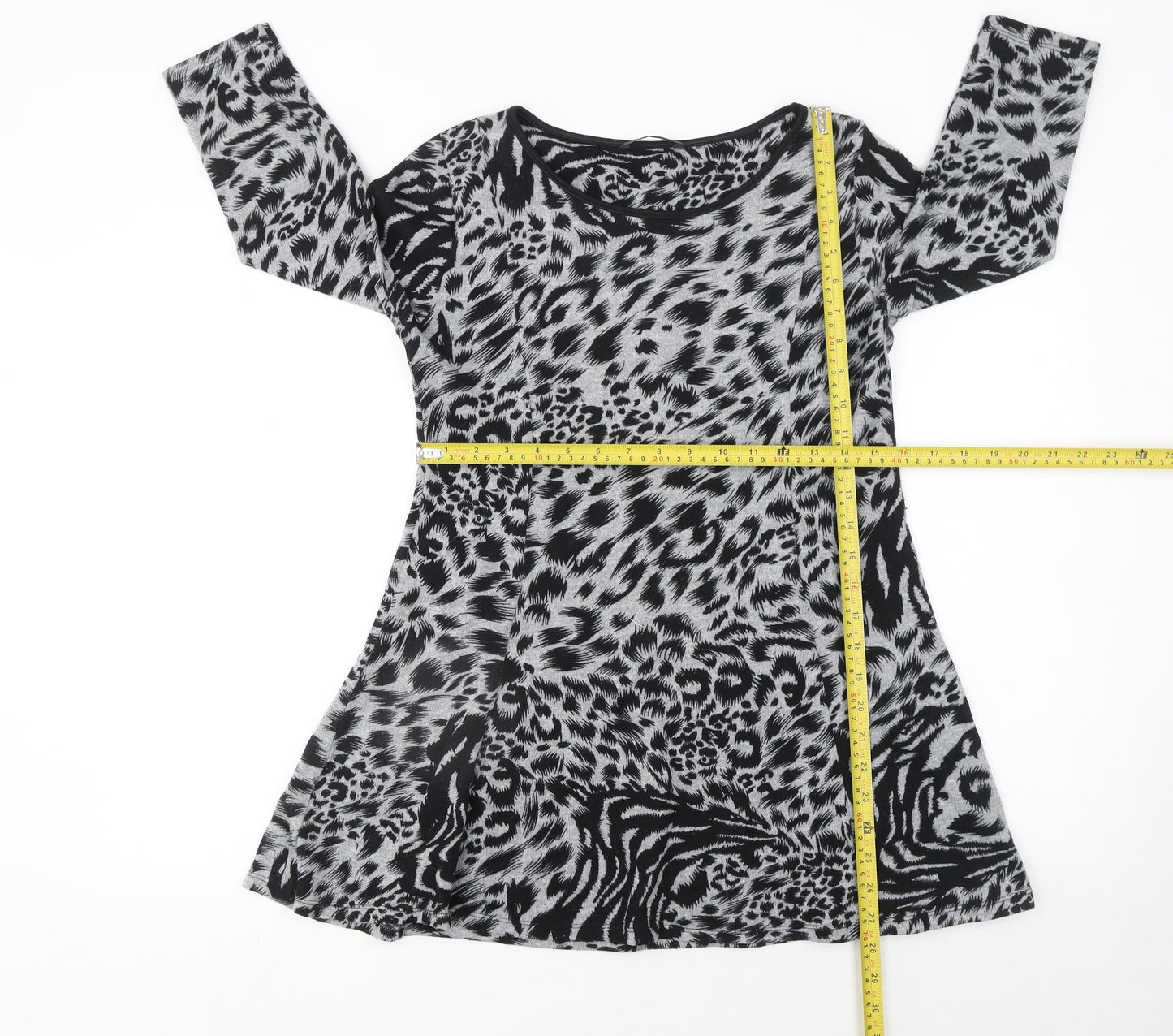 Marks and Spencer Womens Black Animal Print Tunic Top Size 10