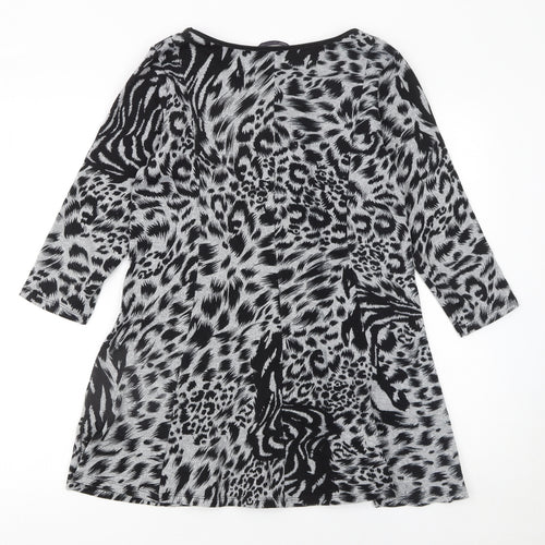 Marks and Spencer Womens Black Animal Print Tunic Top Size 10