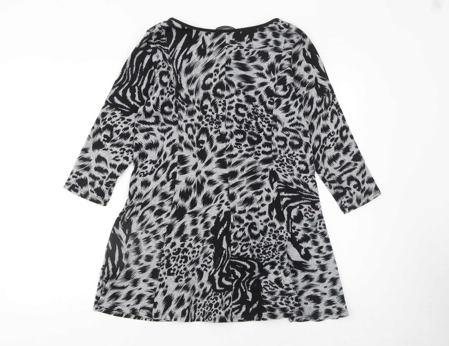 Marks and Spencer Womens Black Animal Print Tunic Top Size 10