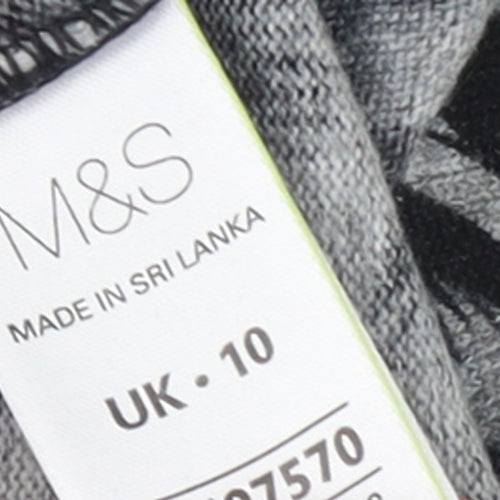 Marks and Spencer Womens Black Animal Print Tunic Top Size 10