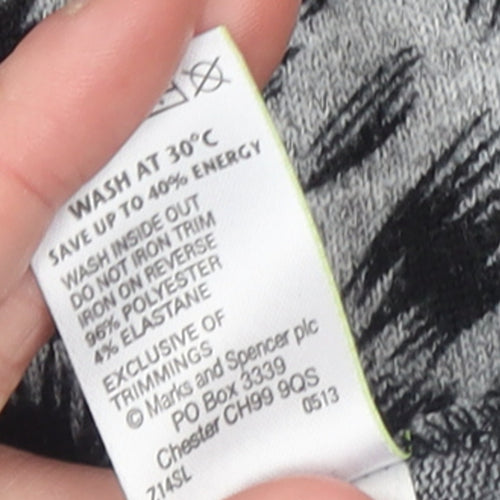 Marks and Spencer Womens Black Animal Print Tunic Top Size 10