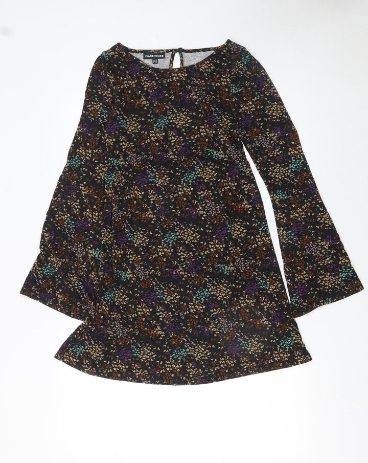 Warehouse Women’s Multicoloured Floral A-Line Dress UK 10