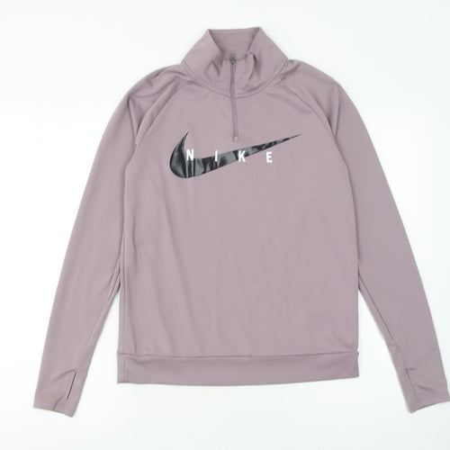Nike Women's Mauve 1/4 Zip Dri-FIT Running Sweatshirt XS