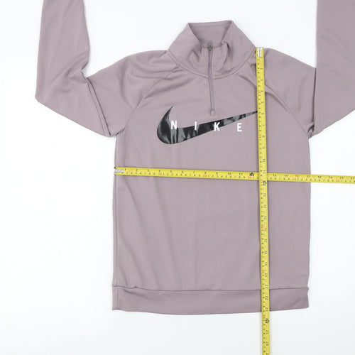 Nike Women's Mauve 1/4 Zip Dri-FIT Running Sweatshirt XS