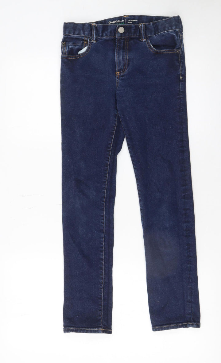 GapKids Boys Blue Slim Straight Jeans Size 12 Regular Cotton Blend