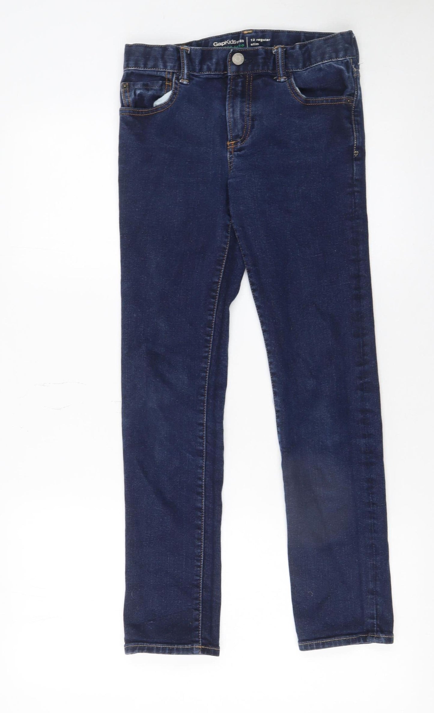 GapKids Boys Blue Slim Straight Jeans Size 12 Regular Cotton Blend